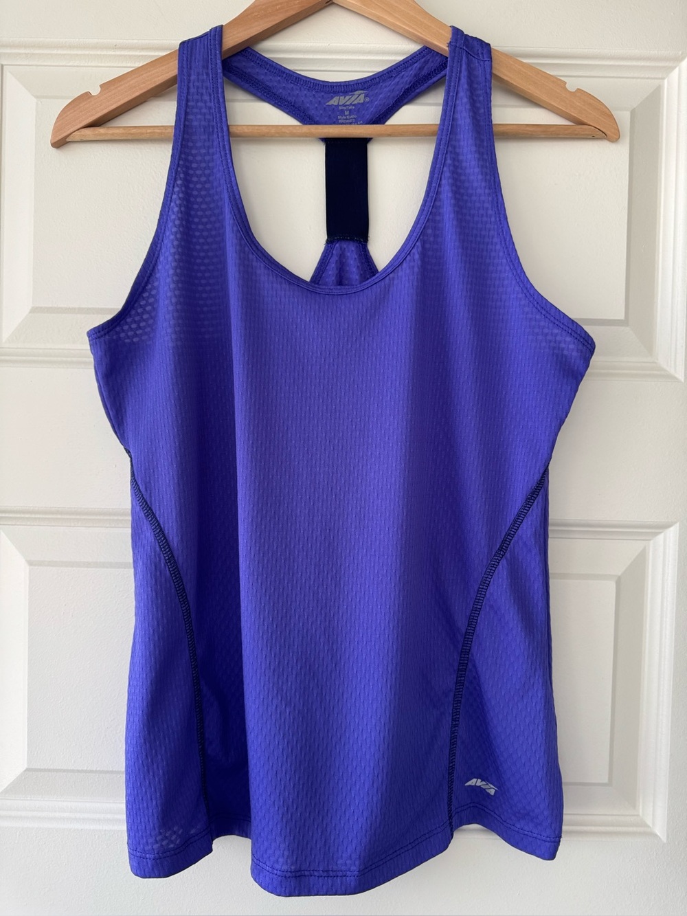 Avia Women’s Athletic Blue Racerback Mesh Tank Top.